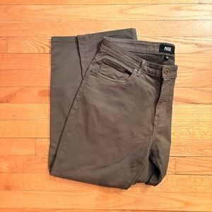 Men’s PAIGE Normandie Dark Olive Slim Straight Pants 34 USA Made